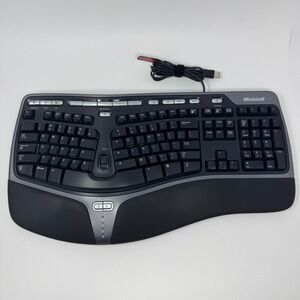 Microsoft Natural Ergonomic Keyboard 4000 v1.0 KU-0462 Wired USB Black Gray